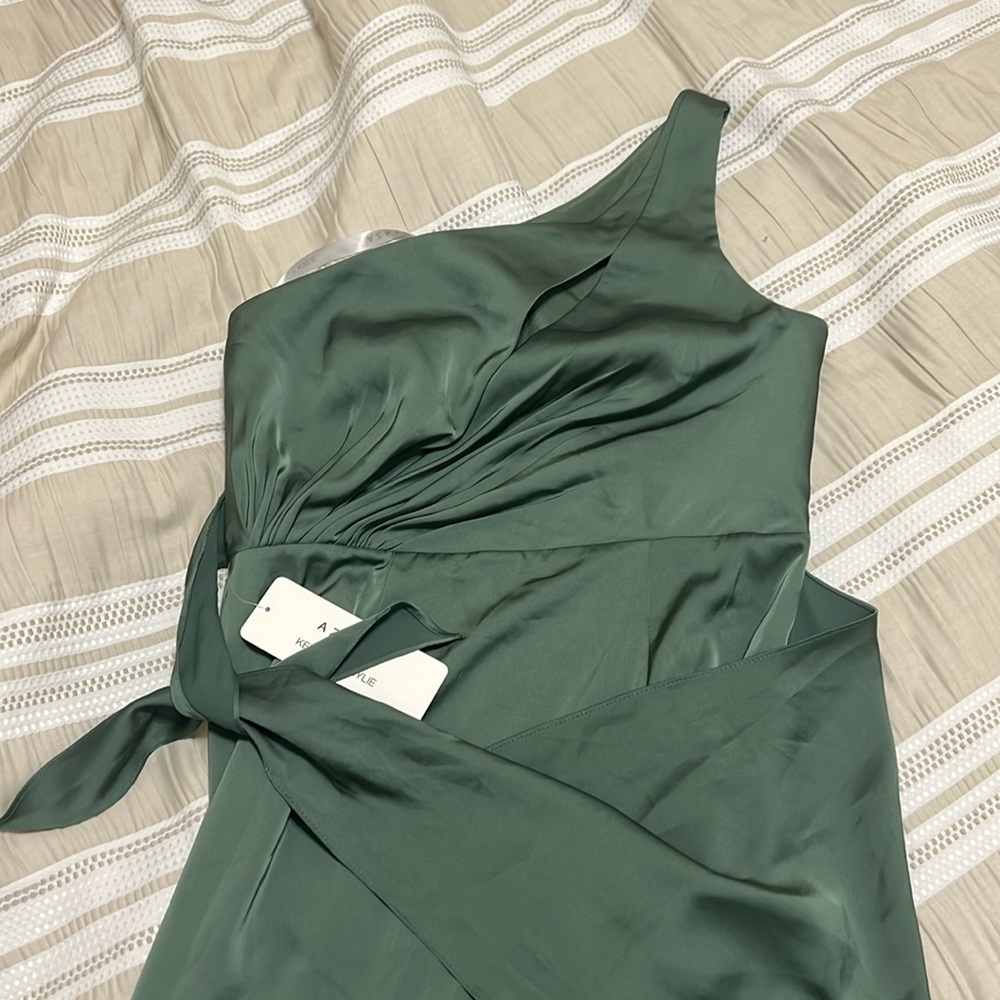 Azazie Kendall Sage green dress NWT